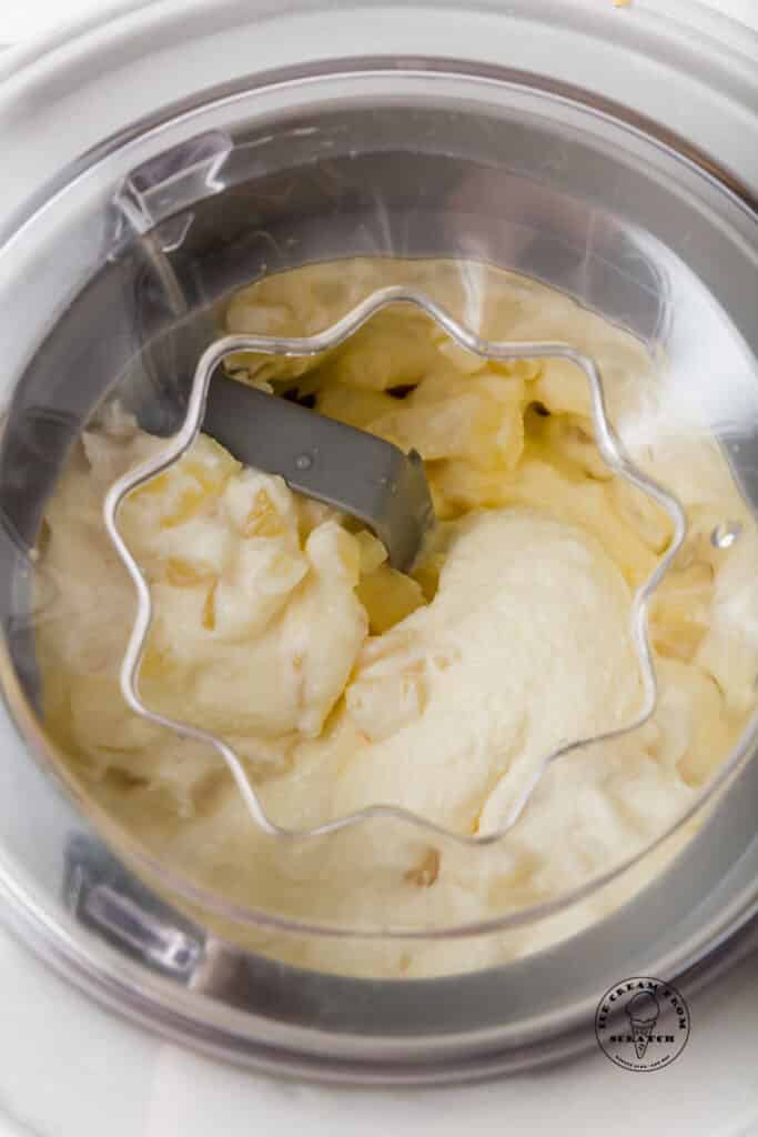 ice cream being churned in an ice cream maker