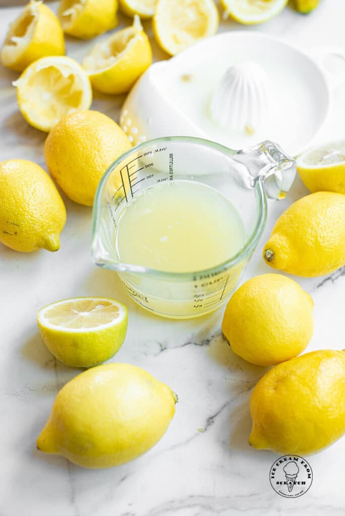 lemons, lemon juice, and sugar