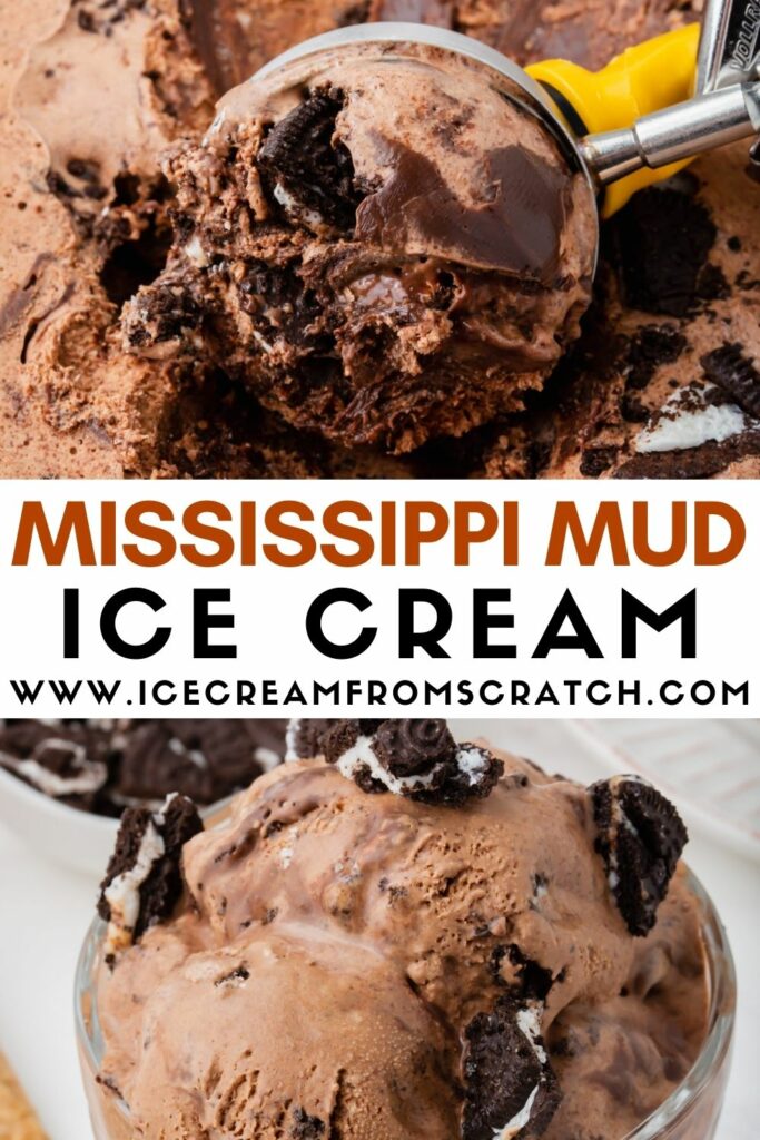 photo collage of mississippi mud ice cream photos with text overlay.