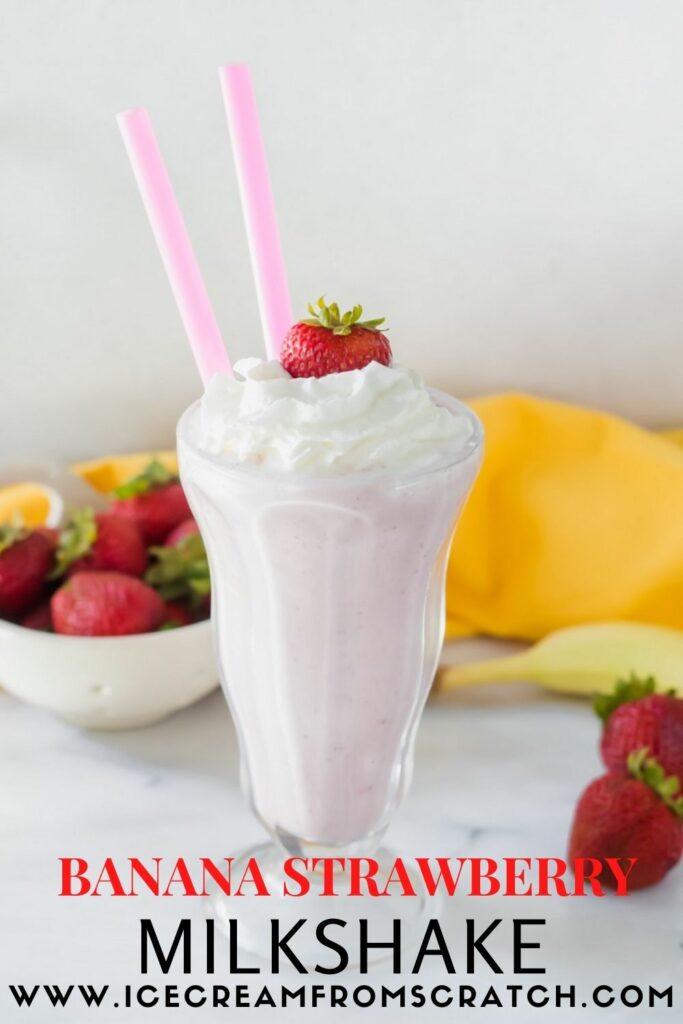 Strawberry Banana Milkshake - Ice Cream From Scratch