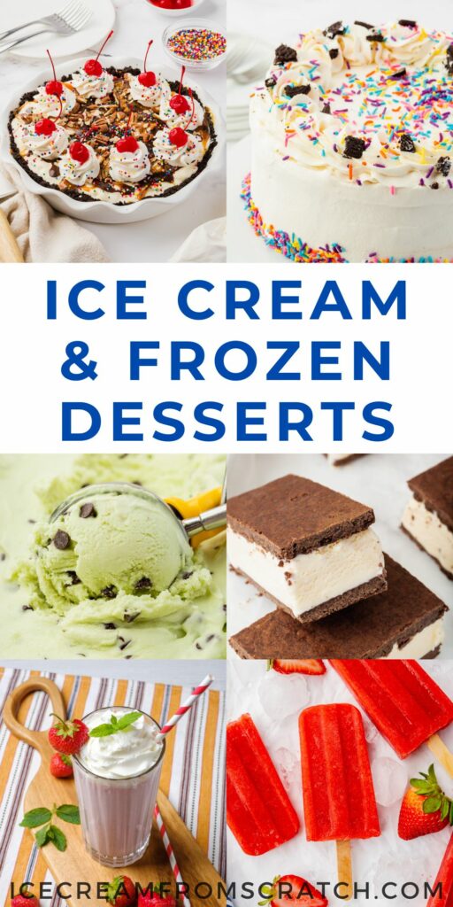 a collage of six ice cream dessert photos