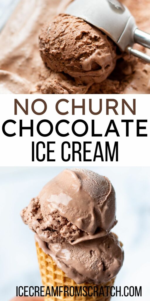pinterest pin collage for no churn chocolate ice cream