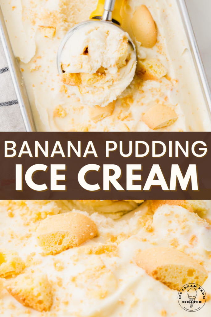 pinterest pin collage for banana pudding ice cream