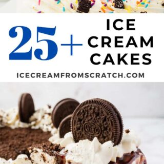 pinterest pin collage for easy ice cream cake recipes