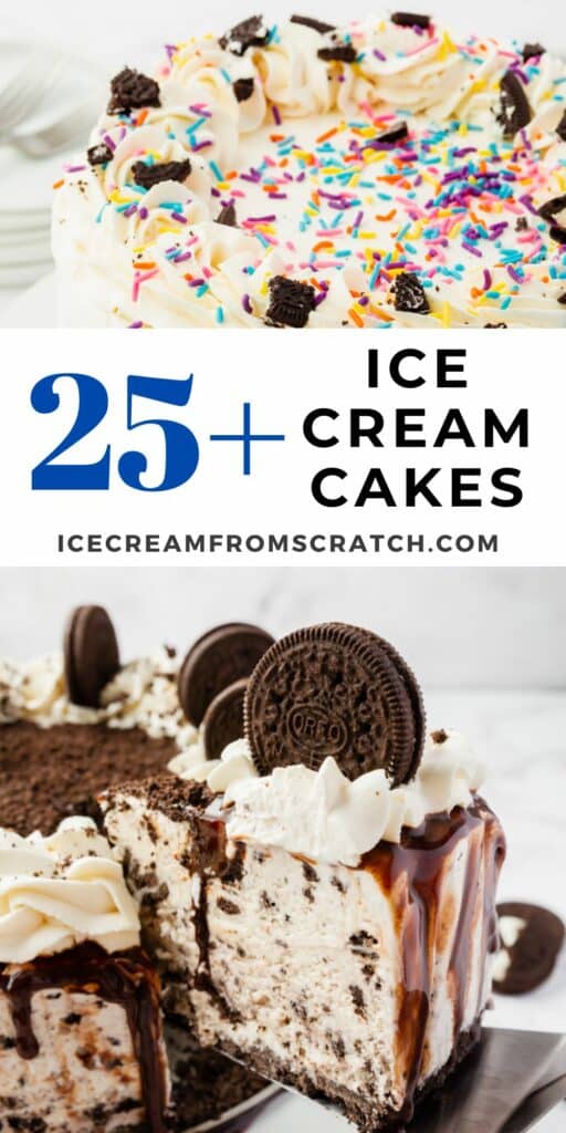 pinterest pin collage for easy ice cream cake recipes