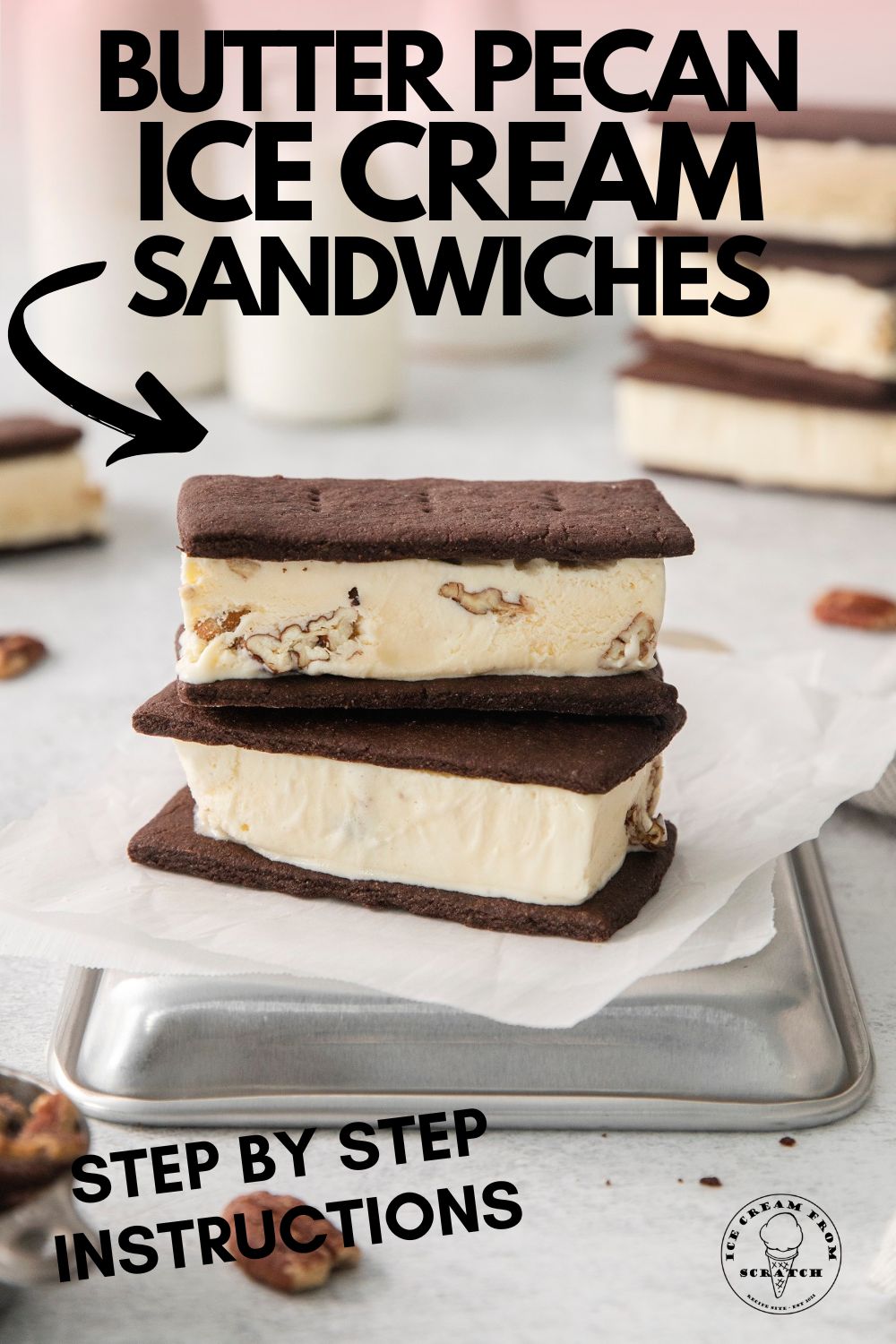 Butter Pecan Ice Cream Sandwiches - Ice Cream From Scratch