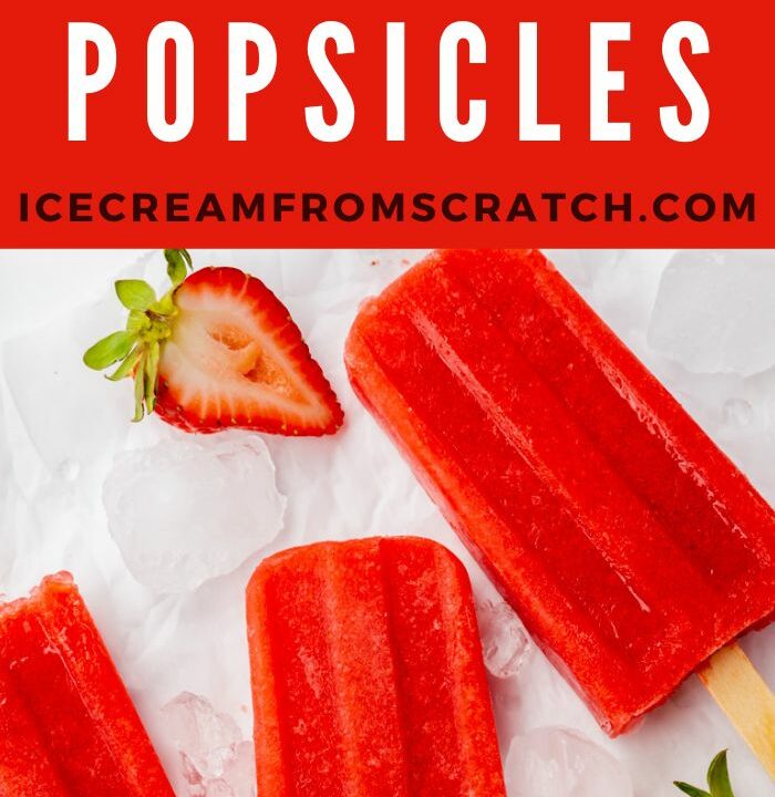 pinterest pin collage of fruit popsicles with a photo of red popsicles on the bottom
