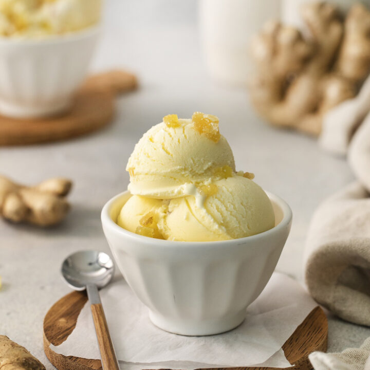 a bowl of ginger ice cream.